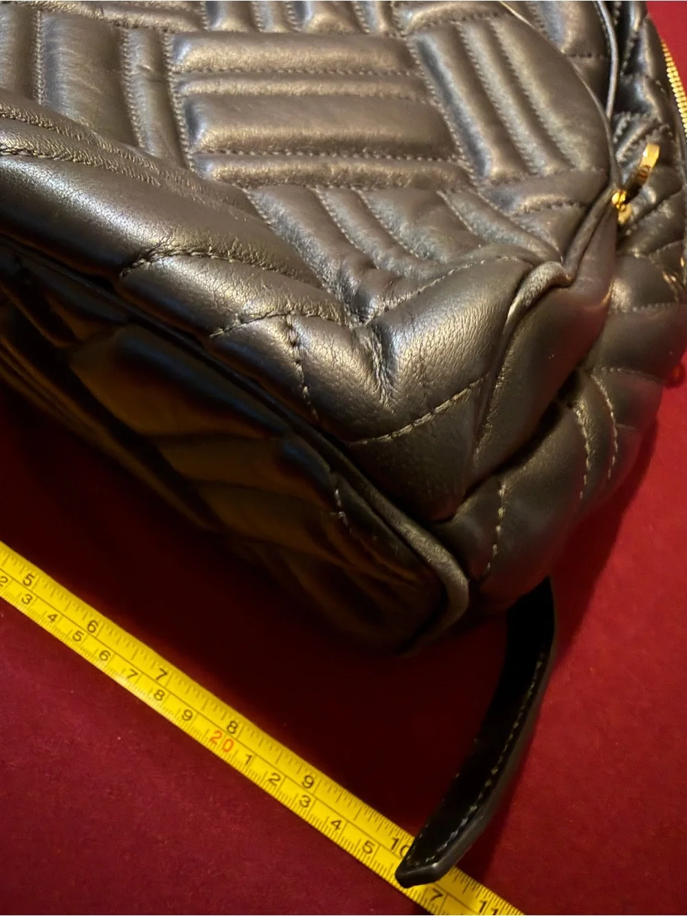 Michael Kors Black Quilted Leather Mini Backpack with Gold Hardware